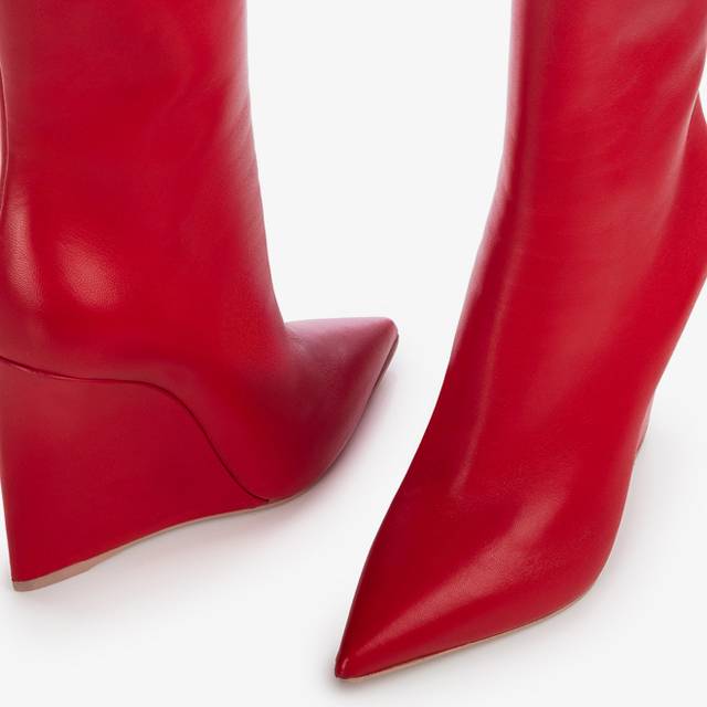 Le Silla Stivaletto con zeppa nappa rosso Negozio