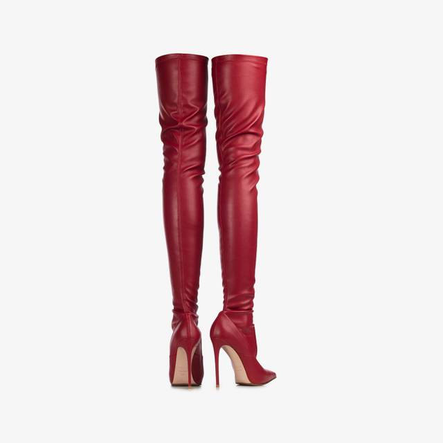 Le Silla Stivale sopra il ginocchio pelle vegan stretch rosso In Saldo