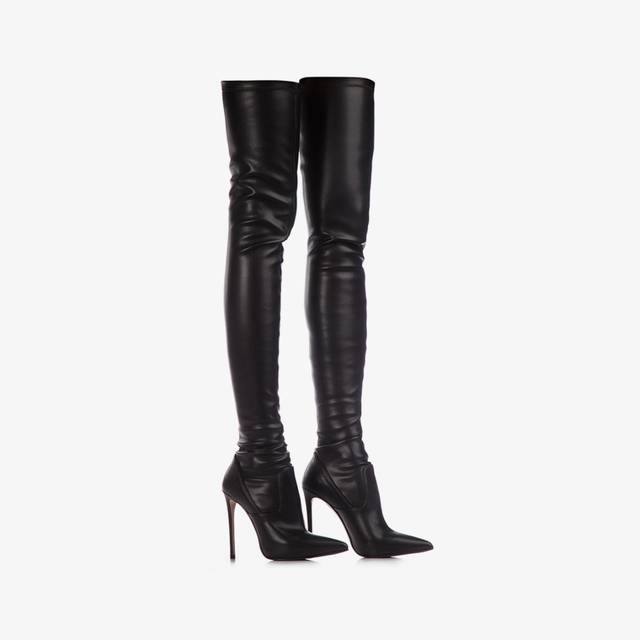 Le Silla Stivale sopra il ginocchio pelle vegan stretch nero Cyber Monday