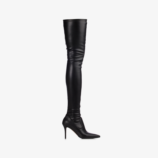 Le Silla Stivale sopra il ginocchio pelle vegan stretch nero Offerta Pasqua