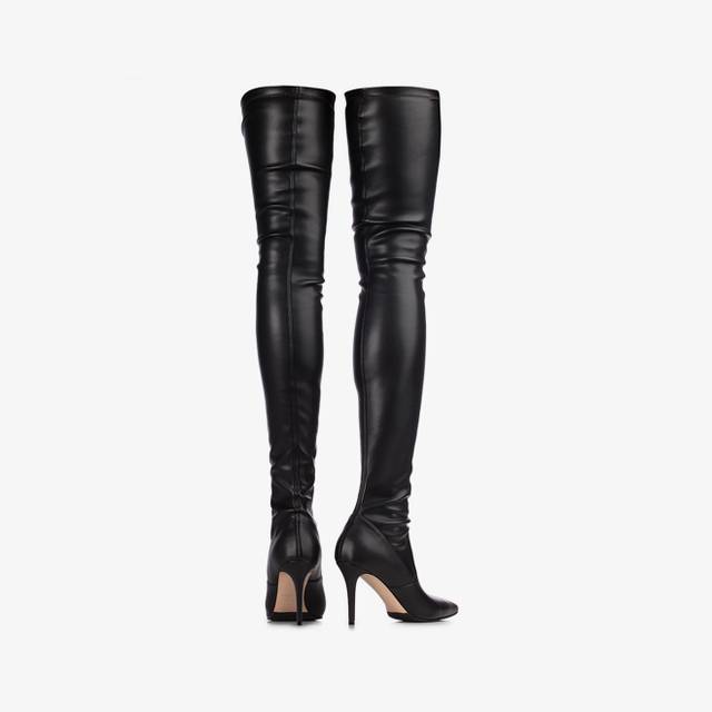 Le Silla Stivale sopra il ginocchio pelle vegan stretch nero Offerta Pasqua