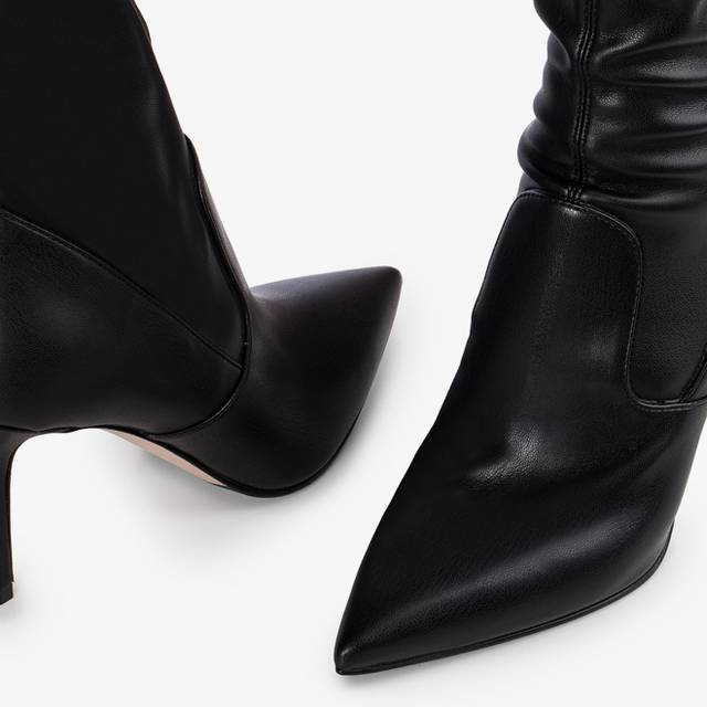 Le Silla Stivale sopra il ginocchio pelle vegan stretch nero Offerta Pasqua