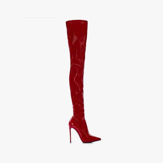 Le Silla Stivale sopra il ginocchio vinile stretch rosso opium Offerta Giorno del Papà