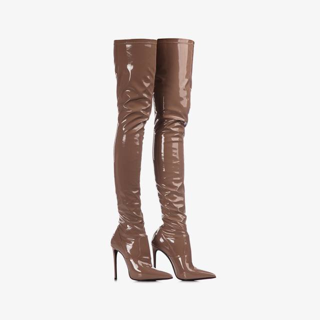 Le Silla Stivale sopra il ginocchio vinile stretch nude silk Offerta Anniversario