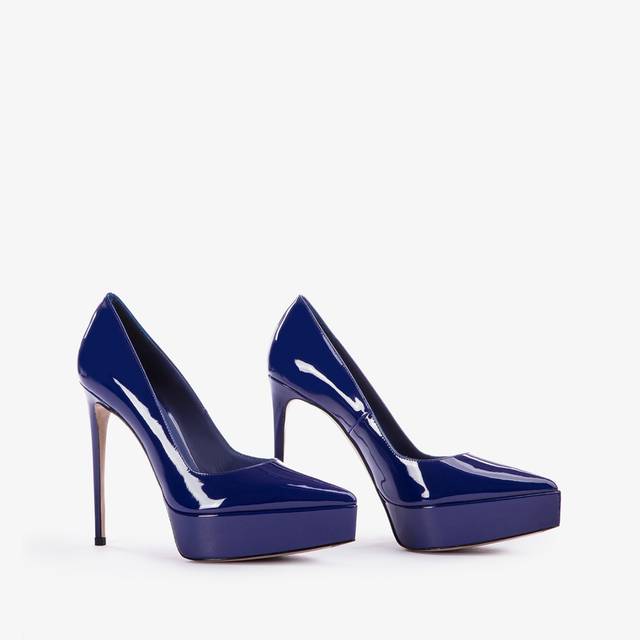 Le Silla Décolleté con plateau vernice blu lazuli Offerta migliore