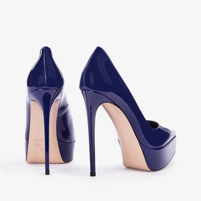 Le Silla Décolleté con plateau vernice blu lazuli Offerta migliore