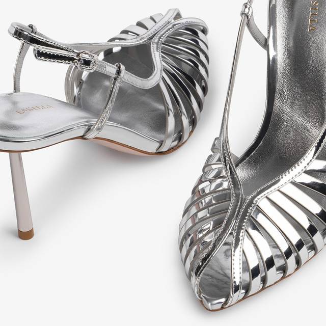 Le Silla Slingback con listini metallizzata argento Online Outlet