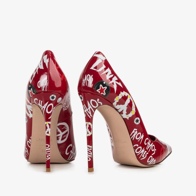 Le Silla Décolleté vernice rossa con stampe bianche Offerte esclusive