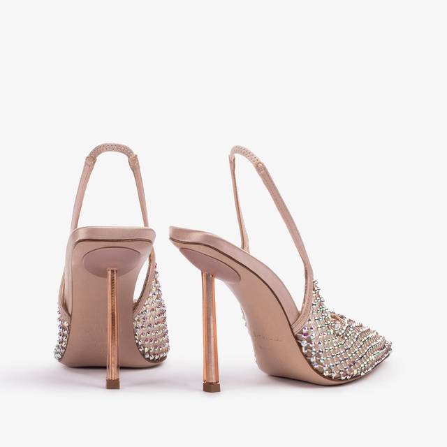 Le Silla Slingback gioiello rete nude skin Ritorno libero