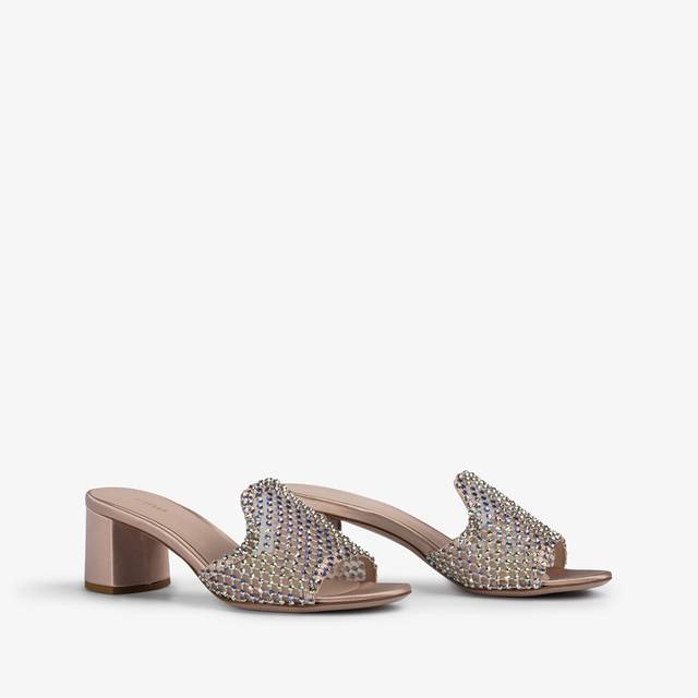 Le Silla Sandalo mule gioiello rete nude skin con Cristalli Rilascio limitato