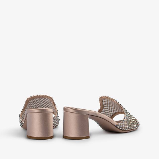 Le Silla Sandalo mule gioiello rete nude skin con Cristalli Rilascio limitato
