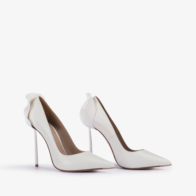 Le Silla Décolleté pelle bianca carta Fino al 65% di sconto