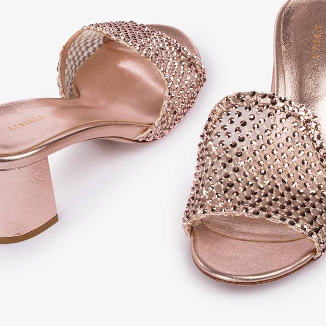 Le Silla Sandalo gioiello rete oro rosa Sostegno trimestrale