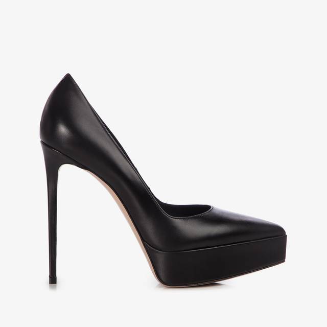 Le Silla Décolleté con plateau pelle nera Super sconto
