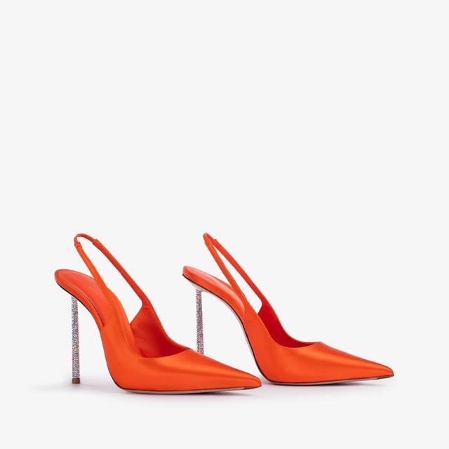 Le Silla Slingback raso arancione mandarin Esporta salva
