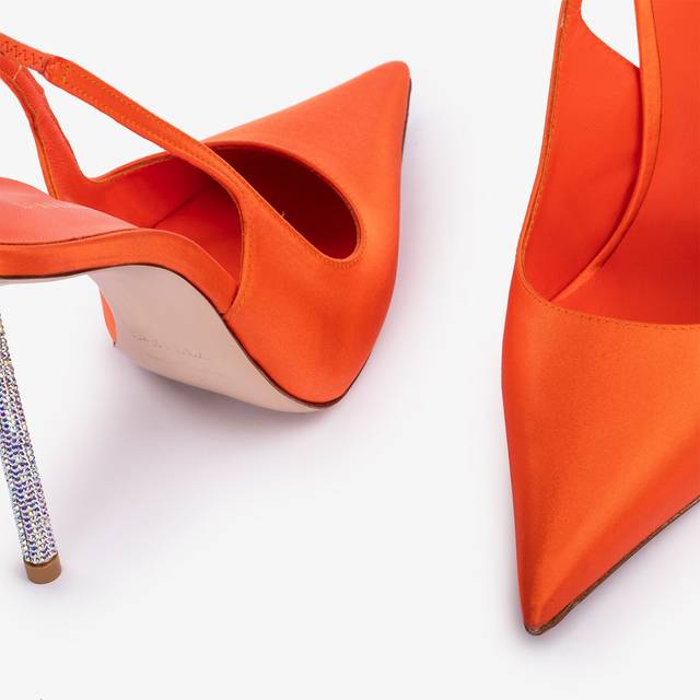 Le Silla Slingback raso arancione mandarin Esporta salva