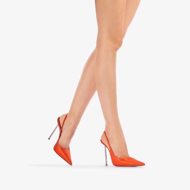 Le Silla Slingback raso arancione mandarin Esporta salva