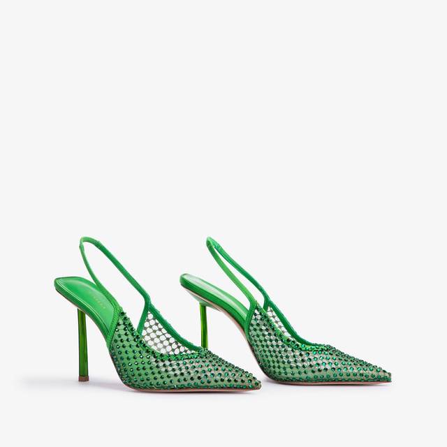 Le Silla Slingback gioiello rete verde emerald 50% di sconto per tempo limitato