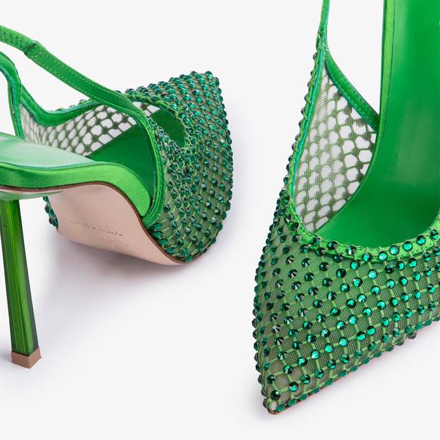 Le Silla Slingback gioiello rete verde emerald 50% di sconto per tempo limitato