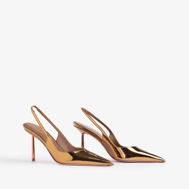 Le Silla Slingback metallizzata arancione marigold 2025
