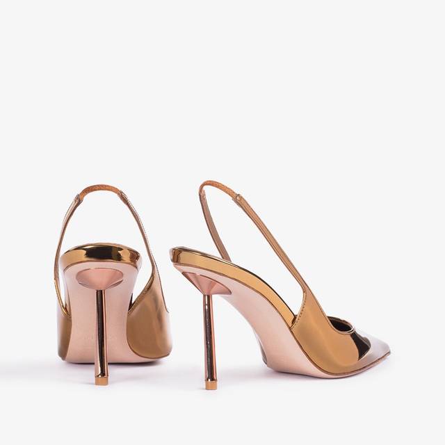 Le Silla Slingback metallizzata arancione marigold 2025