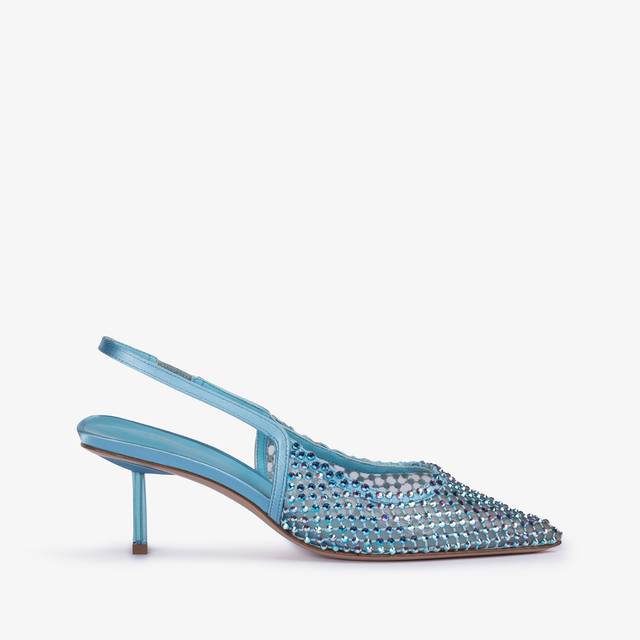 Le Silla Slingback gioiello rete azzurro cielo e Cristalli Shopping Online