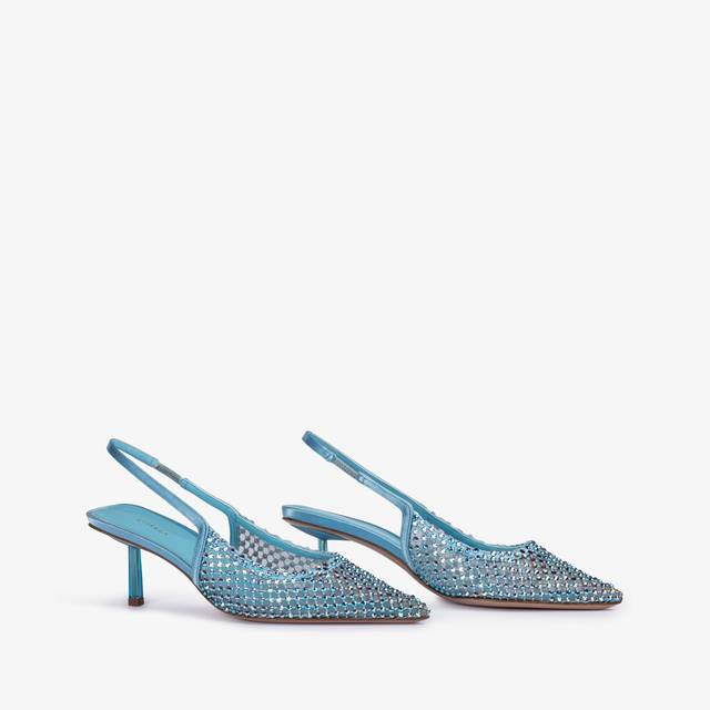Le Silla Slingback gioiello rete azzurro cielo e Cristalli Shopping Online