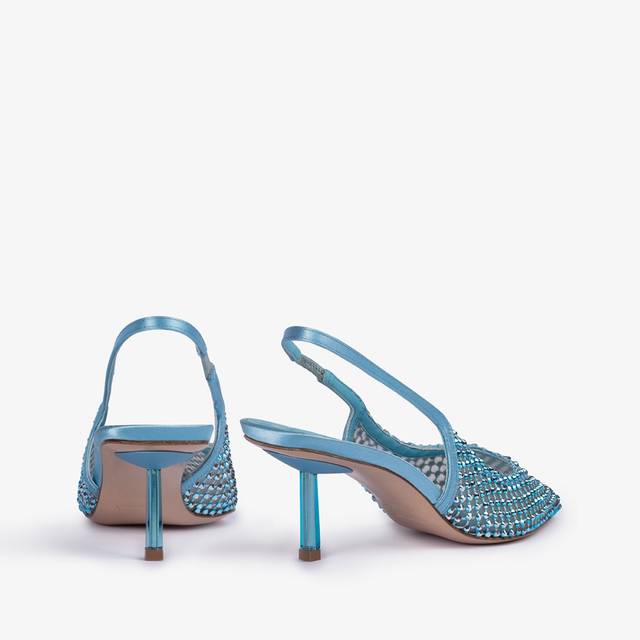 Le Silla Slingback gioiello rete azzurro cielo e Cristalli Shopping Online