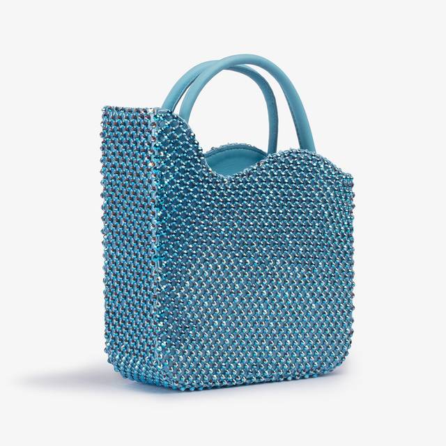 Le Silla Small bag raso azzurro cielo con Cristalli Affare Del Giorno