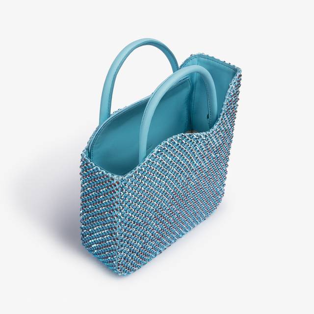 Le Silla Small bag raso azzurro cielo con Cristalli Affare Del Giorno