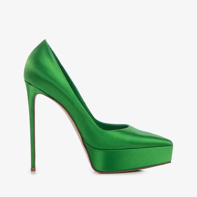 Le Silla Décolleté con plateau raso verde emerald Sottocosto