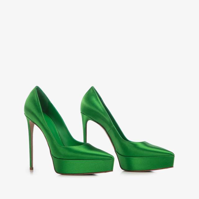 Le Silla Décolleté con plateau raso verde emerald Sottocosto