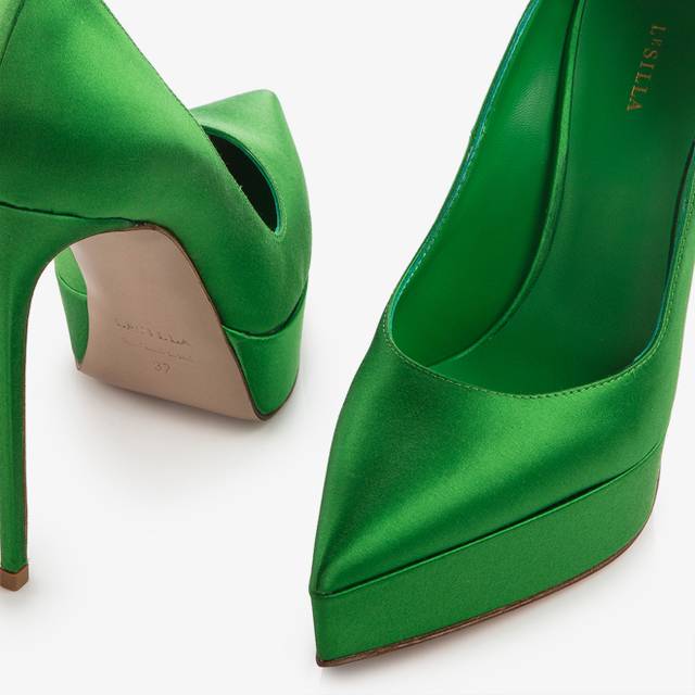Le Silla Décolleté con plateau raso verde emerald Sottocosto