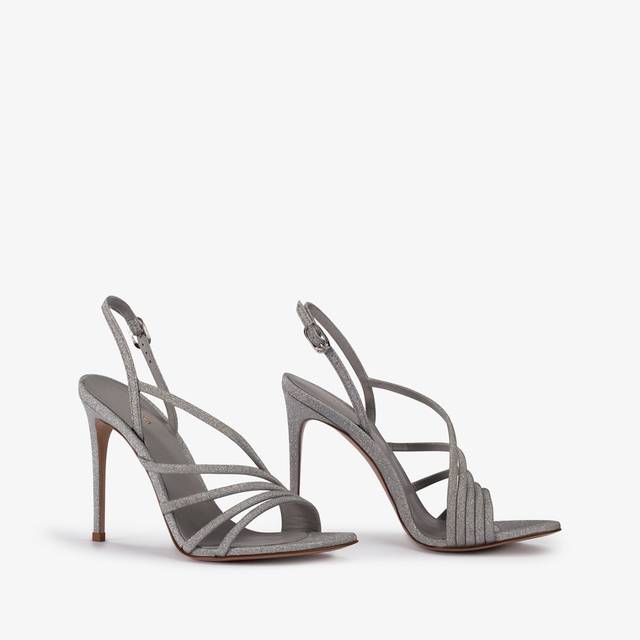 Le Silla Sandalo tessuto glitterato argento Vendita Calda