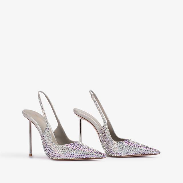 Le Silla Slingback cristalli argento eclissi Vendita Economica