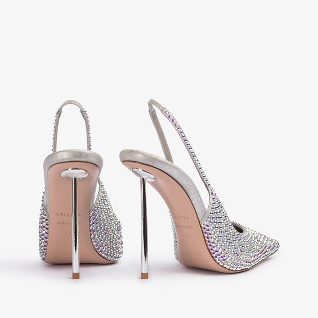 Le Silla Slingback cristalli argento eclissi Vendita Economica