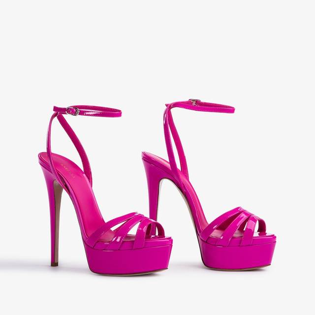 Le Silla Sandalo con plateau vernice fucsia bouganville Nuova