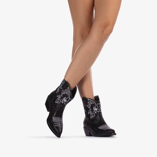 Le Silla Stivaletto d'ispirazione Western pelle nero Vendita calda