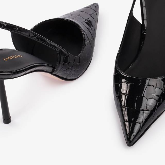 Le Silla Slingback stampa cocco nera Offerta temporanea