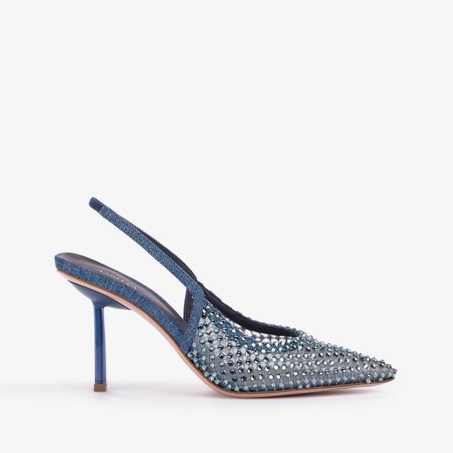 Le Silla Slingback gioiello rete denim blu Offerte speciali