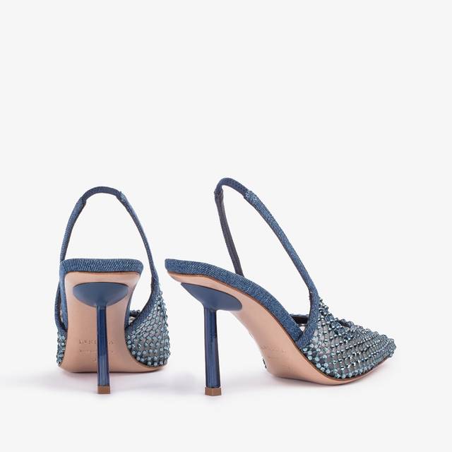Le Silla Slingback gioiello rete denim blu Offerte speciali