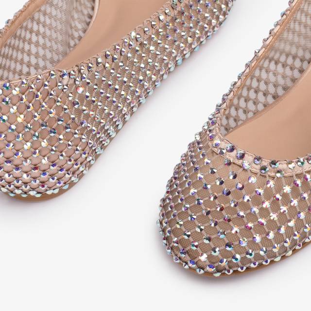 Le Silla Ballerina gioiello rete nude skin con Cristalli Fino al 50% di sconto
