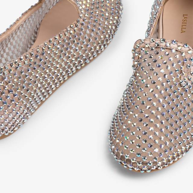 Le Silla Slipper gioiello rete nude skin e Cristalli Fino al 60% di sconto
