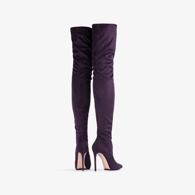 Le Silla Stivale sopra al ginocchio camoscio vegan stretch viola kamala Only for today