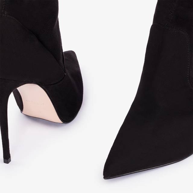 Le Silla Stivale sopra al ginocchio camoscio vegan stretch nero Fino al 55% di sconto