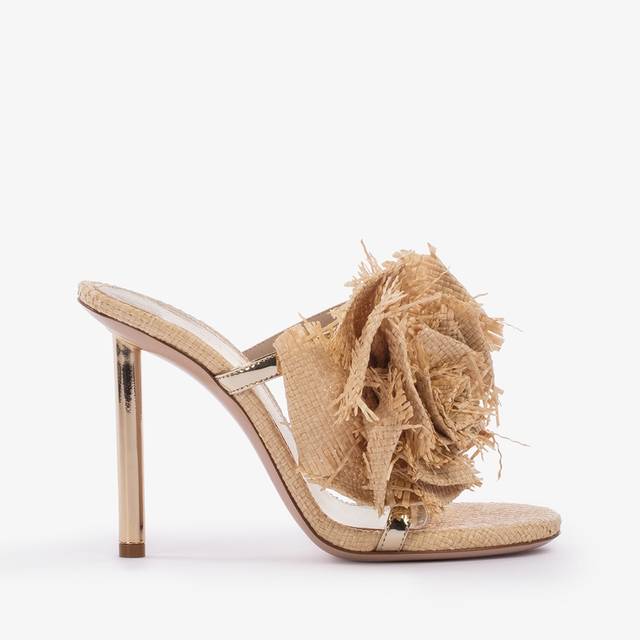 Le Silla Sandalo rosa rafia beige naturale Enormi sconti