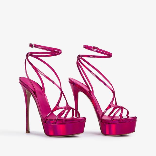 Le Silla Sandalo con plateau iridescente fucsia bouganville 50% di sconto per tempo limitato
