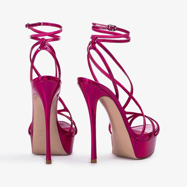 Le Silla Sandalo con plateau iridescente fucsia bouganville 50% di sconto per tempo limitato