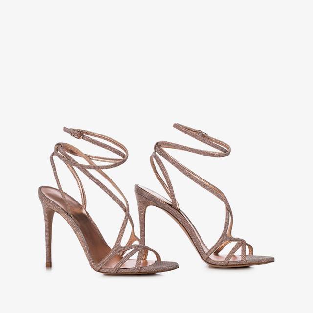 Le Silla Sandalo tessuto glitterato nude skin Italy
