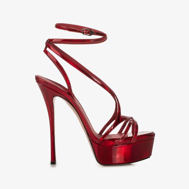 Le Silla Sandalo con plateau iridescente rosso rebel Spedizione Gratuita